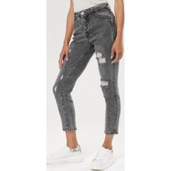 Szare Jeansy Slim Clymenis. Szare jeansy damskie Born2be, bez wzorów, z jeansu. Za 109,99 zł.
