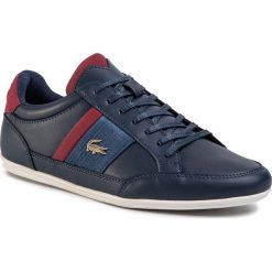 Sneakersy LACOSTE - Chaymon 120 4 Cma 7-39CMA0012 Nvy/Dk Red. Niebieskie sneakersy męskie Lacoste, na co dzień, bez wzorów, ze skóry ekologicznej, eleganckie, bez zapięcia. W wyprzedaży za 419,00 zł.