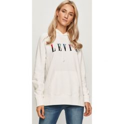 Levi's - Bluza. Białe bluzy damskie Levi's®, s, z aplikacjami, z elastanu, bez rękawów, z kapturem. Za 329,90 zł.