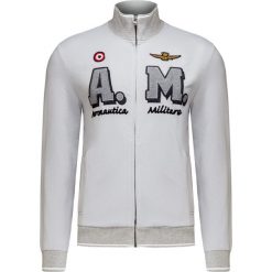 Bluza AERONAUTICA MILITARE. Szare bluzy męskie Aeronautica Militare, bez wzorów, z dzianiny, ze stójką, bez rękawów, bez kaptura. W wyprzedaży za 490,00 zł.