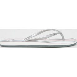 Roxy - Japonki. Szare klapki damskie Roxy, bez wzorów, z materiału, bez obcasa. W wyprzedaży za 49,90 zł.