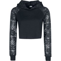 Urban Classics Ladies Short Lace Hoody Bluza z kapturem damska czarny. Czarne bluzy damskie marki Urban Classics, l, bez wzorów, z koronki, z krótkim rękawem, krótkie, z kapturem. Za 121,90 zł.