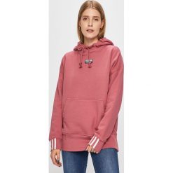 Adidas Originals - Bluza. Różowe bluzy damskie adidas Originals, bez wzorów, z elastanu, bez rękawów, z kapturem. W wyprzedaży za 179,90 zł.