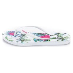 Rip Curl Japonki Damskie 37 Białe. Białe klapki damskie marki Rip Curl, w kwiaty, bez obcasa. W wyprzedaży za 58,00 zł.