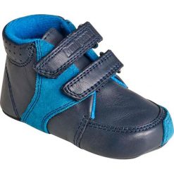 Buciki niemowlęce: Skórzane buty niemowlęce „Prewalker” w kolorze granatowo-turkusowym