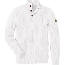 Swetry klasyczne męskie: Sweter Slim Fit bonprix biel wełny