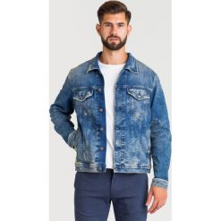 KATANA JEANSOWA DIESEL. Niebieskie płaszcze męskie Diesel, m, bez wzorów, z elastanu, bez kaptura. Za 845,40 zł.