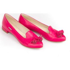 Balerinki w szpic - skóra naturalna - model 045 - kolor fuksja. Czerwone baleriny damskie Zapato, bez wzorów, z jeansu, klasyczne, bez obcasa, na obcasie. Za 299,00 zł.