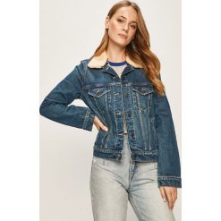 Tommy Hilfiger - Kurtka jeansowa. Niebieskie kurtki damskie TOMMY HILFIGER, bez wzorów, z elastanu, krótkie. W wyprzedaży za 499,90 zł.