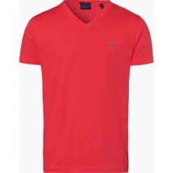 Gant - T-shirt męski, czerwony. Czerwone t-shirty męskie GANT, xl, z haftami, z bawełny, klasyczne, z klasycznym kołnierzykiem. Za 129,95 zł.