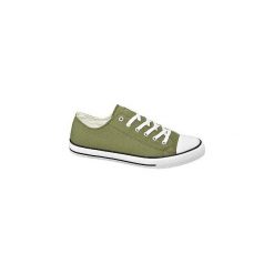 Zielone sznurowane tenisówki męskie Vty. Zielone trampki męskie bez wzorów, z gumy, sportowe, na sznurówki. Za 49,90 zł.