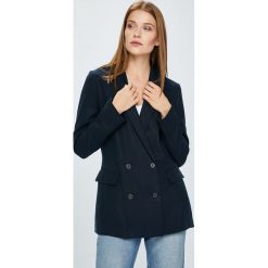 Tommy Hilfiger - Żakiet. Niebieskie marynarki damskie TOMMY HILFIGER, bez wzorów, z bawełny. W wyprzedaży za 499,90 zł.