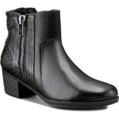 Botki CAPRICE - 9-25316-27 Blk Rept.Comb 012. Czarne botki damskie na obcasie marki Caprice, ze skóry. W wyprzedaży za 269,00 zł.