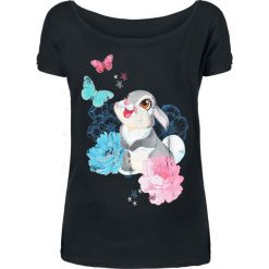 Bambi Thumper - Flowers & Butterflies Koszulka damska czarny. Czarne t-shirty damskie marki Bambi, m, z motywem z bajki, z okrągłym kołnierzem. Za 79,90 zł.