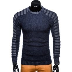 SWETER MĘSKI E138 - GRANATOWY. Czarne swetry klasyczne męskie marki Inny, m, z bawełny. Za 49,00 zł.