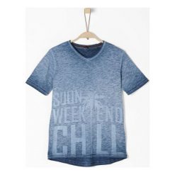 S.Oliver T-Shirt Chłopięcy S Niebieski. Niebieskie t-shirty chłopięce z nadrukiem marki S.Oliver, z krótkim rękawem. Za 80,00 zł.