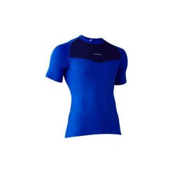 Podkoszulek krótki rękaw Keepdry 100. Niebieskie podkoszulki męskie marki KIPSTA, xl, z elastanu, z krótkim rękawem. Za 34,99 zł.