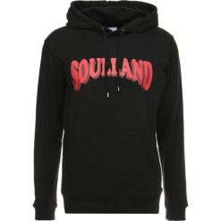 Kardigany męskie: Soulland JANSON HOODIE FRONT PRINT Bluza z kapturem black