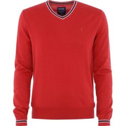Sweter męski. Czerwone t-shirty męskie marki Ochnik, m, z bawełny, z kontrastowym kołnierzykiem. Za 159,90 zł.