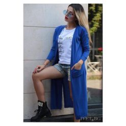 Narzutka OCTAVIA BLUE. Niebieskie kamizelki damskie IVET, bez wzorów. W wyprzedaży za 68,00 zł.