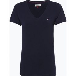 Tommy Jeans - T-shirt damski, niebieski. Niebieskie t-shirty damskie Tommy Jeans, l, bez wzorów, z bawełny, eleganckie, bez kołnierzyka. Za 89,95 zł.