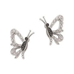 Kolczyki damskie: Wspaniałe Białe Złoto Kolczyki – złoto białe 750, Brylant 0,16ct…