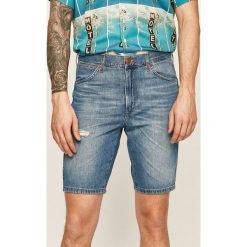 Wrangler - Szorty. Niebieskie spodenki i szorty męskie Wrangler, s, bez wzorów, z tkaniny, casualowe. W wyprzedaży za 239,90 zł.