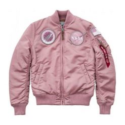 Kurtka Bomberka Alpha Industries MA-1 VF NASA 168007-397 - różowy. Różowe kurtki damskie Alpha Industries, l, bez wzorów, bez kaptura. Za 586,99 zł.
