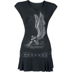 Bluzki asymetryczne: Spiral Enslaved Angel Koszulka długa damska – Longshirt czarny