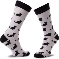 Skarpety Wysokie Unisex CUP OF SOX - Jasno Szare Skarpety W Czarne Koty B Kolorowy Szary. Szare skarpetki damskie Cup of sox, bez wzorów, z elastanu. Za 24,00 zł.