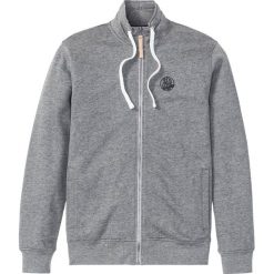 Bluza rozpinana ze stójką bonprix szary melanż. Szare bluzy męskie bonprix, s, bez wzorów, ze stójką, bez rękawów, bez kaptura. Za 99,99 zł.
