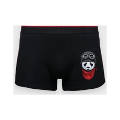 Bokserki męskie Panda pilot. Czerwone majtki chłopięce MegaKoszulki, bez wzorów, z elastanu. Za 49,90 zł.