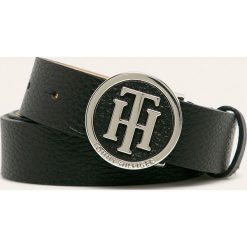 Tommy Hilfiger - Pasek skórzany. Czarne paski damskie TOMMY HILFIGER, w paski, ze skóry. W wyprzedaży za 199,90 zł.