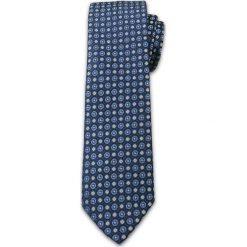 Wzorzasty Krawat Męski w Kółeczka - 6,7cm - Chattier - Kolorowy KRCH0998. Niebieskie krawaty męskie Chattier, w kolorowe wzory, z tkaniny, eleganckie. Za 39,00 zł.