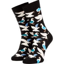 Skarpety Wysokie Unisex HAPPY SOCKS - PGN01-9300 Czarny Kolorowy. Czarne skarpetki damskie Happy Socks, bez wzorów, z elastanu. Za 39,90 zł.