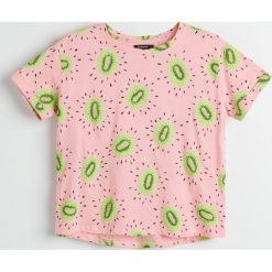 T-shirt z nadrukiem - Różowy. Różowe t-shirty damskie Reserved, xl, z nadrukiem, bez kołnierzyka. W wyprzedaży za 19,99 zł.