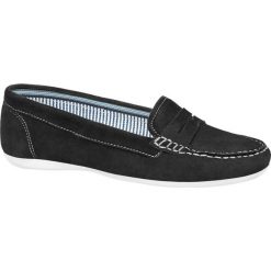 Mokasyny damskie 5th Avenue czarne. Czarne mokasyny damskie 5th Avenue, ze skóry, na obcasie. Za 119,90 zł.