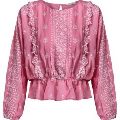 Koszula LOVESHACKFANCY NELLIE Print|Różowy. Różowe bluzki damskie marki LoveShackFancy, z haftami, z wiskozy, z falbankami, bez rękawów. W wyprzedaży za 693,00 zł.