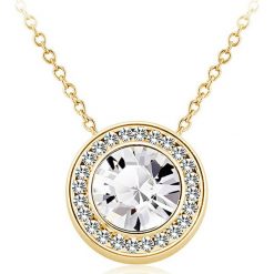 Pozłacany naszyjnik z kryształami Swarovski - dł. 42 cm. Żółte naszyjniki damskie METROPOLITAN, z kryształem, złote. W wyprzedaży za 35,95 zł.