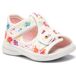 Sandały SUPERFIT - 4-00292-10 M Weiss. Białe sandały dziewczęce Superfit, ze skóry, bez zapięcia. W wyprzedaży za 139,00 zł.