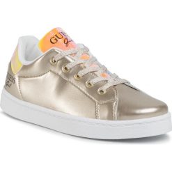 Sneakersy GUESS - Lucy FJ7LUC ELE12 GOLD. Żółte półbuty dziewczęce Guess, na sznurówki. Za 349,00 zł.