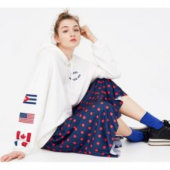 Bluzy rozpinane damskie: Bluza z kapturem i flagami
