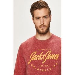 Jack & Jones - Bluza. Niebieskie bluzy męskie Jack & Jones, xl, z nadrukiem, z bawełny, z okrągłym kołnierzem, bez rękawów, bez kaptura. W wyprzedaży za 89,90 zł.