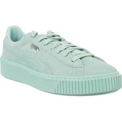 Puma niebieskie Basket Platform Reset W 303. Niebieskie trampki i tenisówki damskie Puma, bez wzorów, ze skóry, bez zapięcia. W wyprzedaży za 329,00 zł.
