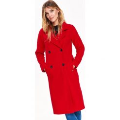 ELEGANCKI CZERWONY PŁASZCZ Z DWURZĘDOWYM ZAPIĘCIEM. Czerwone płaszcze damskie marki Top Secret, na zimę, eleganckie, długie. W wyprzedaży za 119,99 zł.