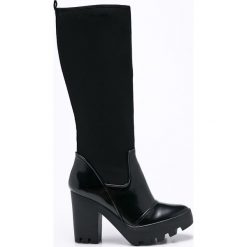 Calvin Klein Jeans - Kozaki Sintra. Czarne botki damskie lity Calvin Klein Jeans, z jeansu, z okrągłym noskiem. W wyprzedaży za 629,90 zł.