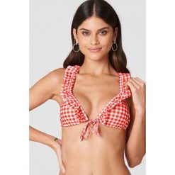 Boohoo Bikini z falbanką Punta Cana - Red,Multicolor. Czerwone bikini Boohoo, w kratkę. W wyprzedaży za 30,29 zł.