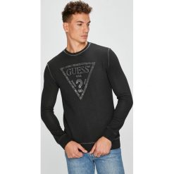 Guess Jeans - Bluza. Czarne bejsbolówki męskie Guess Jeans, l, z aplikacjami, z bawełny, bez kaptura. W wyprzedaży za 319,90 zł.
