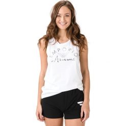 Emporio Armani Podkoszulek Biały. Białe podkoszulki damskie Emporio Armani, xs, z nadrukiem, z bawełny, bez rękawów. Za 240,95 zł.