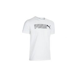 Koszulka krótki rękaw Gym & Pilates Logo męska. Białe koszulki męskie Puma, m, bez wzorów, z bawełny, sportowe, bez kołnierzyka, z krótkim rękawem, krótkie. Za 44,99 zł.
